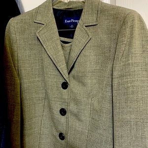 Brand new skirt suit in a greenish color.